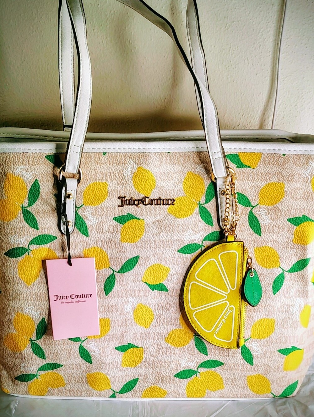 Juicy Couture Lemon-Print Tote Bag in Yellow and Green